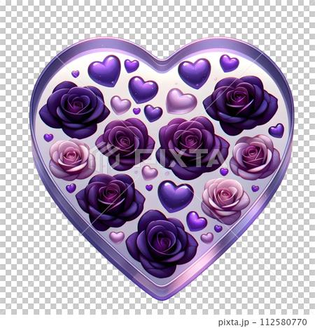 Purple rose in resin 112580770