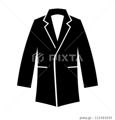 black vector coat icon on white background 112581035