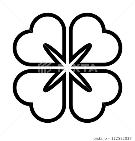 black vector clover icon on white background 112581037