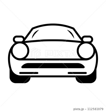 black vector car front icon on white background black vector car front icon on white background 112581079