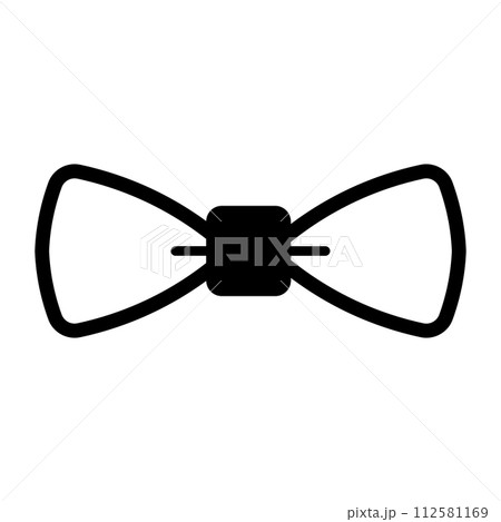 black vector bow icon on white background 112581169