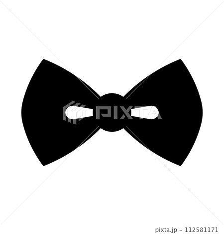 black vector bow icon on white background 112581171
