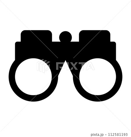 black vector binoculars icon on white background 112581193