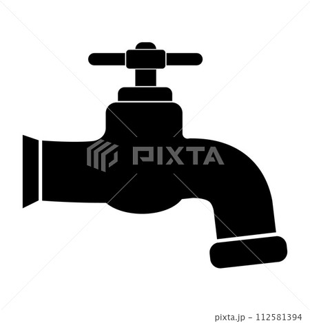 A dripping faucet with a line icon for the Internet, mobile devices and infographics. Vector isolated doodle-style sign A dripping faucet with a line icon for the Internet, mobile devices and infographics. Vector isolated doodle-style sign 112581394