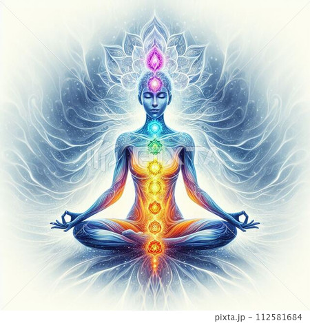 瞑想するイメージイラスト 112581684