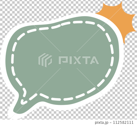 Colorful pastel green color speech bubble balloon, icon sticker memo keyword planner text box banner, flat png transparent element design 112582111