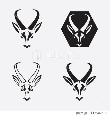antelope logo vector illustrations design icon logo 112582508