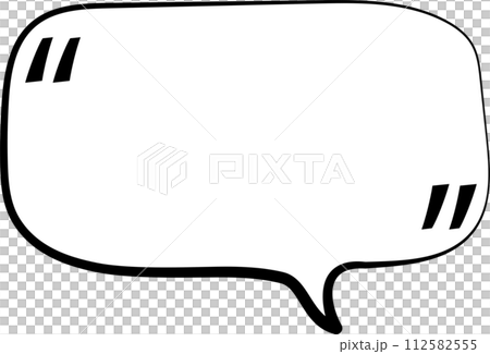 Black and white color speech bubble balloon with quotation marks, icon sticker memo keyword planner text box banner, flat png transparent element design Black and white color speech bubble balloon with quotation marks, icon sticker memo keyword planner text box banner, flat png transparent element design 112582555