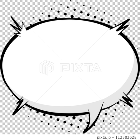 Black and white color Pop art polka dots half tone speech bubble balloon icon sticker memo keyword planner text box banner, flat png transparent element design 112582628