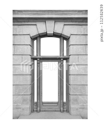 Details, elements, decor of buildings of classical architecture. Cut out. Templates for art, design. 112582639