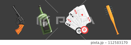 Gangster and Mafia Object and Stuff Vector Set Gangster and Mafia Object and Stuff Vector Set 112583170