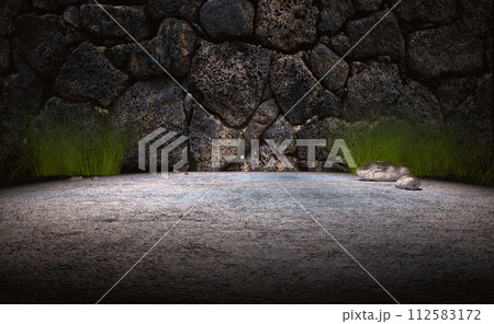 Concrete and rock floor background. 112583172