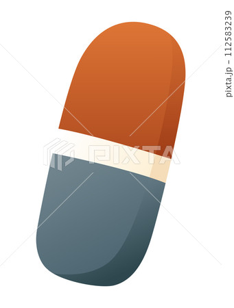 Blue and orange rubber pencil eraser. Vector icon 112583239