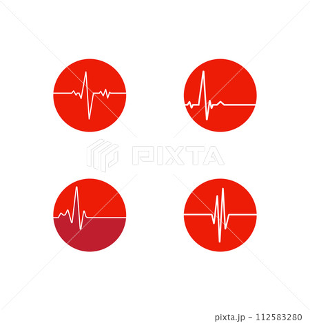 Pulse line ilustration logo vector template 112583280