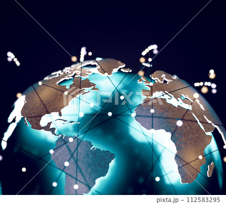 Concept of global technology and network information. 112583295