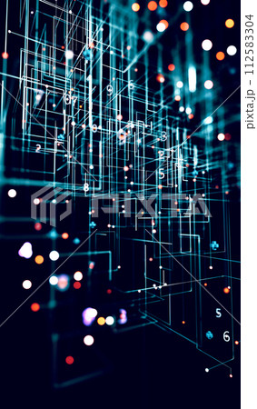 Binary code concept pattern and big data...のイラスト素材 [112583304] - PIXTA