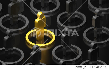Leader and uniqueness concept. 3d illustration Leader and uniqueness concept. 3d illustration 112583463
