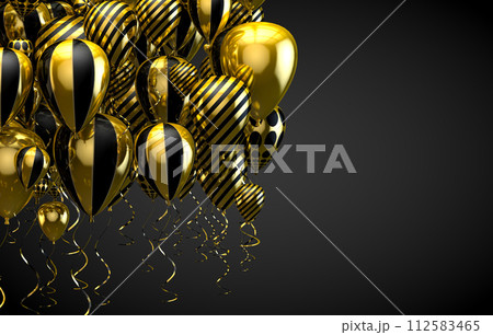 Festive and celebration background. Gold and golden balloons. Festive and celebration background. Gold and golden balloons. 112583465