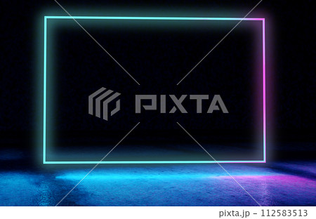 Vibrant colorful glowing lights background.3d illustration. 112583513