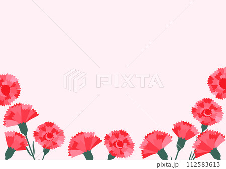 カーネーションの母の日背景フレーム6 カーネーションの母の日背景フレーム6 112583613