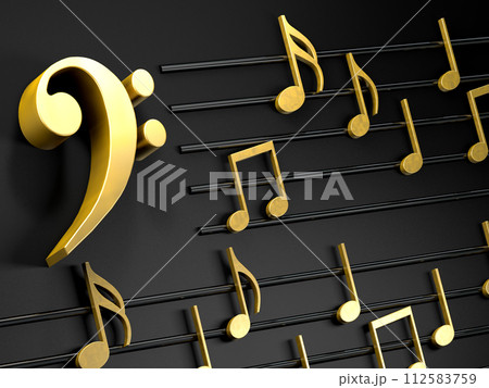 Musical notes and song background.3d illustration. Musical notes and song background.3d illustration. 112583759