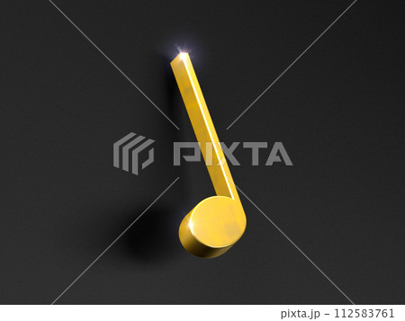 Music background. Golden musical notes on black background.3d illustration. 112583761