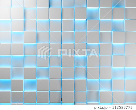 White glossy technological and science background. 3d illustration. White glossy technological and science background. 3d illustration. 112583773