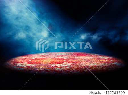 Empty dark room and fog.3d illustration. 112583800