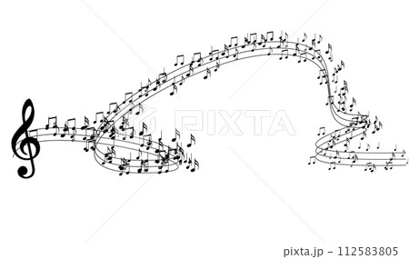 Music background design.Musical writing. 112583805
