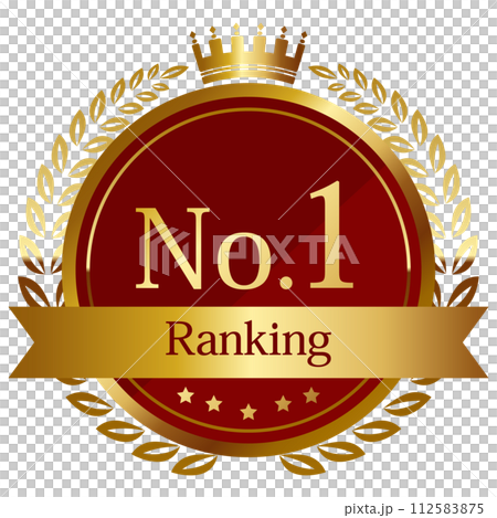 Luxurious No.1 emblem red and gold 112583875