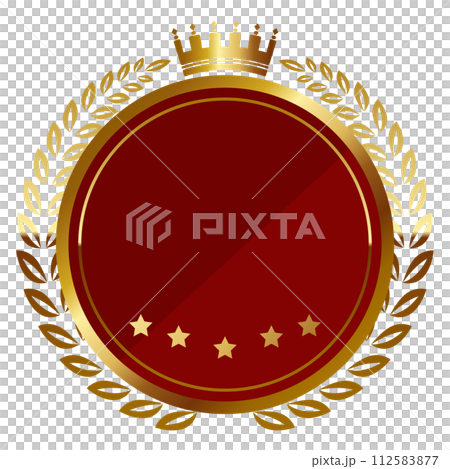 Luxurious emblem red and gold 112583877