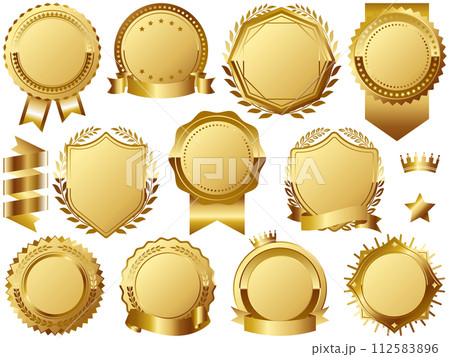 高級感のあるエンブレム11種セット　ゴールド 112583896