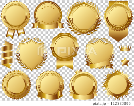 高級感のあるエンブレム11種セット　ゴールド 112583896