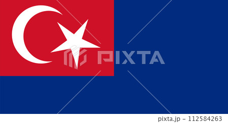 Flag of Johor State (Malaysia) Johore, Navy blue with a bright red containing a white crescent and five-pointed star 112584263