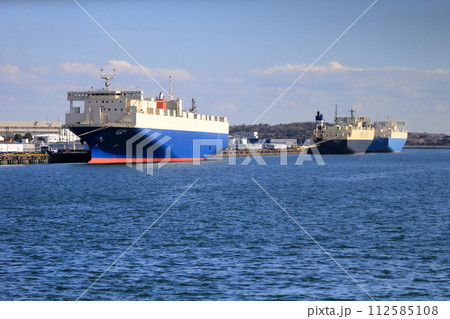 停泊中の貨物船（東京都江東区有明） 112585108