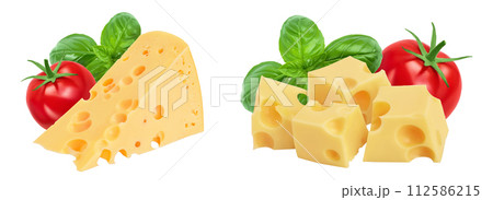 piece of cheese isolated on white background with full depth of field 112586215