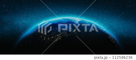 Planet Earth - Atlantic America night 112586236