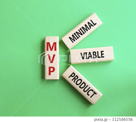 MVP - Most Valuable Player symbol. Wooden cubes with words MVP. Beautiful green background. Business and MVP concept. Copy space. MVP - Most Valuable Player symbol. Wooden cubes with words MVP. Beautiful green background. Business and MVP concept. Copy space. 112586556