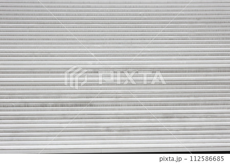 Gray color wooden fence siding of Horizontal boards background. Wall or fence textured. 112586685