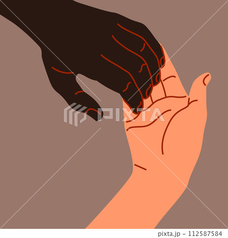 Black and white people handshake gesture Black and white people handshake gesture 112587584