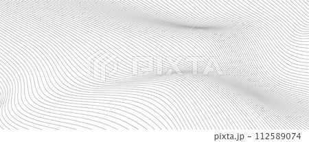vector Illustration of the wavy pattern of black lines on white background. vector Illustration of the wavy pattern of black lines on white background. 112589074