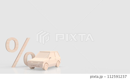 The car and percent symbol for Automotive finance concept 3d rendering. 112591237