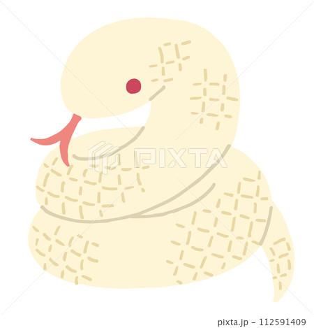 白へびのイラスト（金のうろこバージョン） 112591409