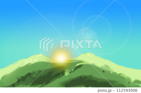 山の間から日が昇る 112593006