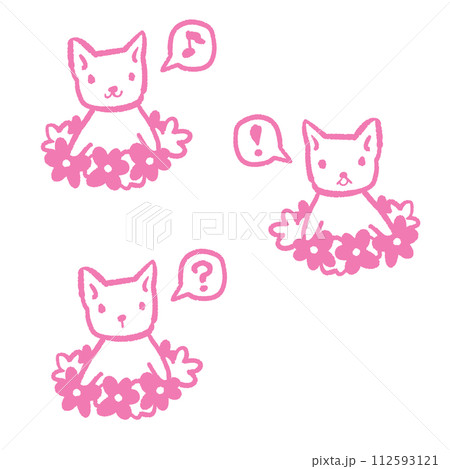 かわいい犬の花のフチ付き かわいい犬の花のフチ付き 112593121