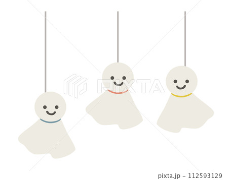 かわいいてるてる坊主のベクターイラスト かわいいてるてる坊主のベクターイラスト 112593129