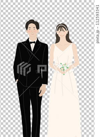 silhouette of a bride and groom 112593341