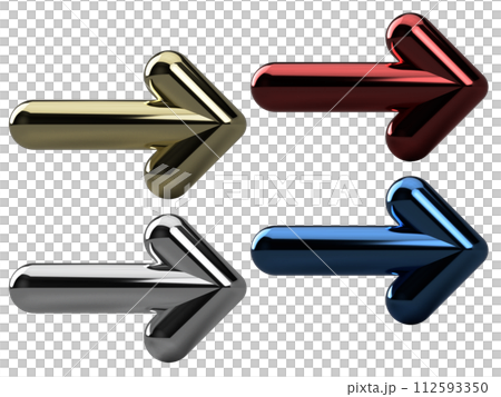 閃亮的 4 色 3D 箭頭 112593350