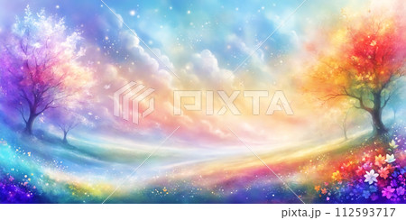 a beautiful colorful spring landscapeのイラスト素材 [112593717] - PIXTA