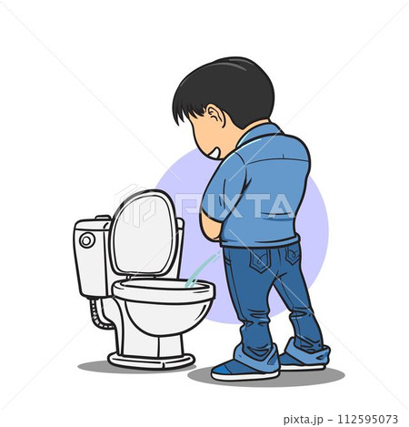 man pissing on toilet 112595073
